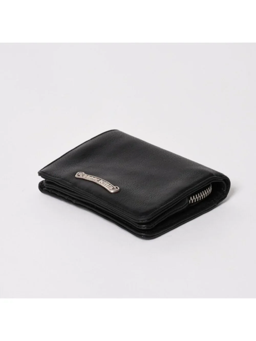 Chrome Hearts Wallet Joey Bifold Dagger Zip Scroll Label Black